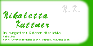 nikoletta kuttner business card